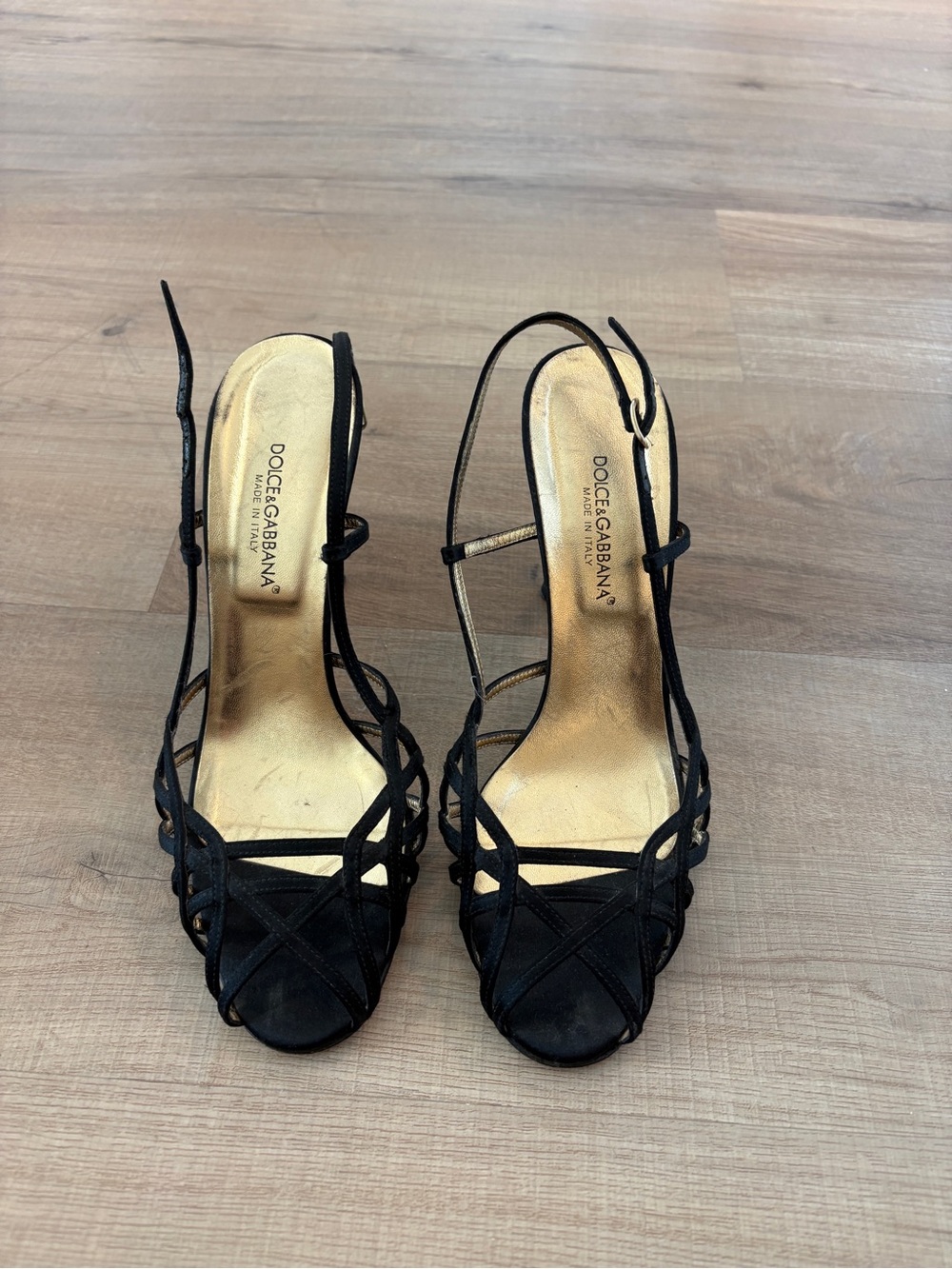 Dolce & Gabbana Black Strappy Slingback Heels size 8